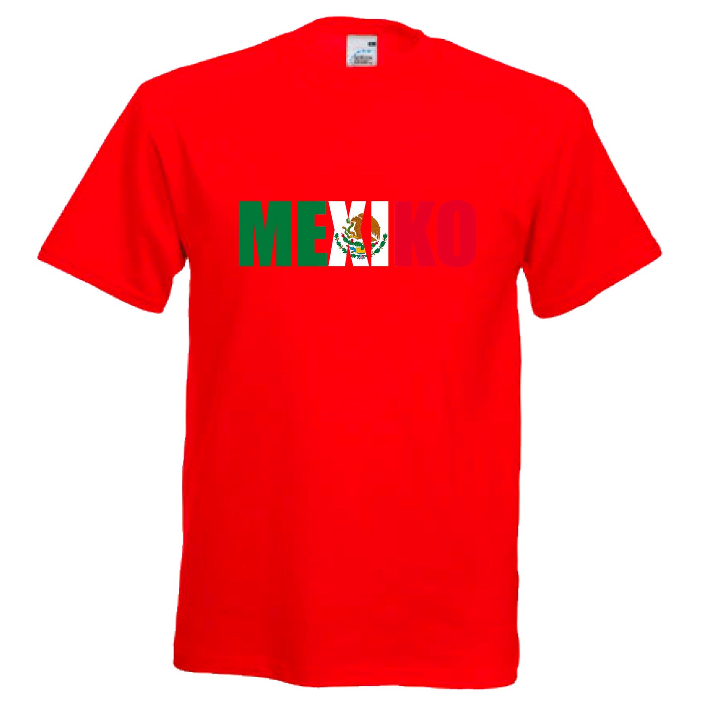 INDIGOS UG - T-Shirt Herren - Mexiko - Schriftzug - Fussball