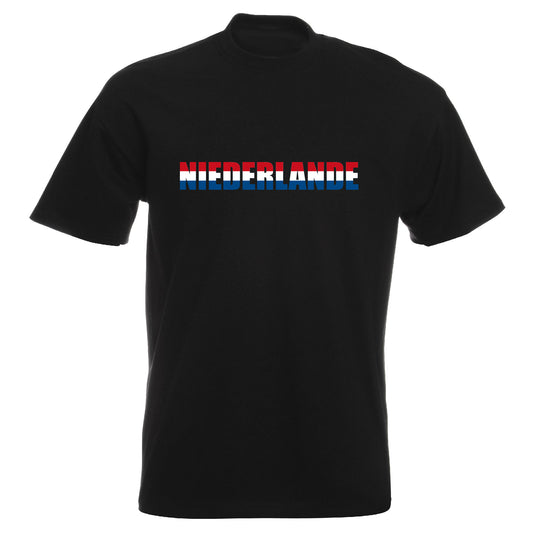 INDIGOS UG - T-Shirt Herren - Niederlande - Schriftzug - Fussball