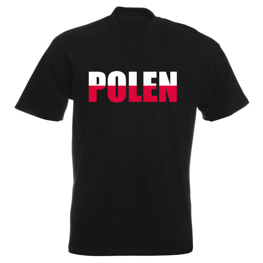 INDIGOS UG - T-Shirt Herren - Polen - Schriftzug - Fussball
