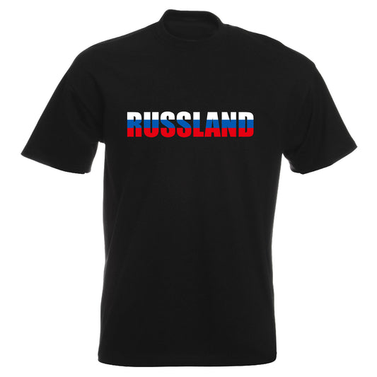 INDIGOS UG - T-Shirt Herren - Russland - Schriftzug - Fussball