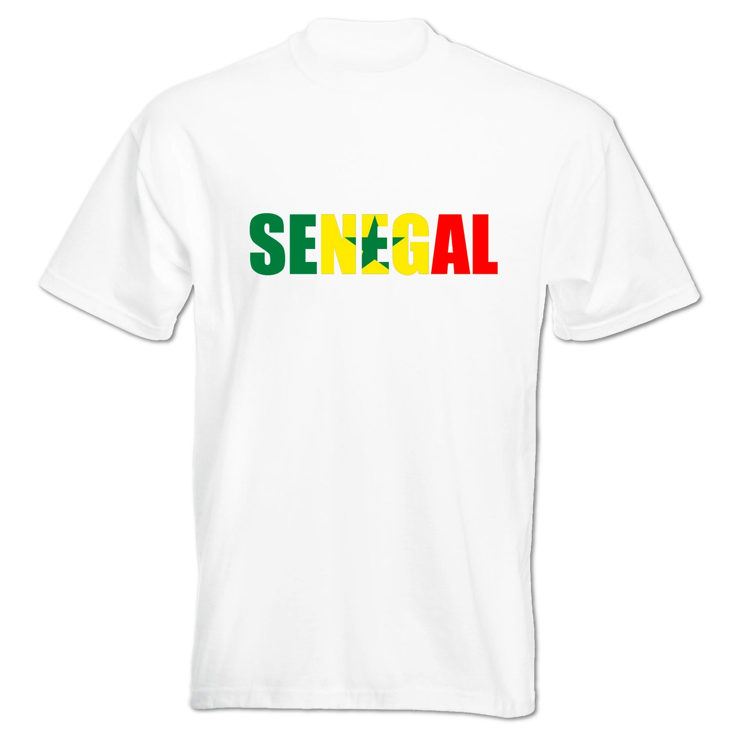 INDIGOS UG - T-Shirt Herren - Senegal - Schriftzug - Fussball