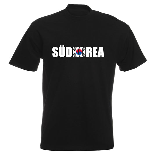 INDIGOS UG - T-Shirt Herren - Südkorea - Schriftzug - Fussball