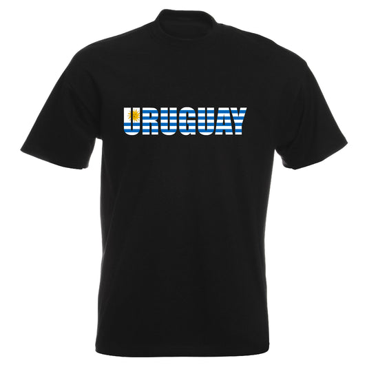 INDIGOS UG - T-Shirt Herren - Uruguay - Schriftzug - Fussball