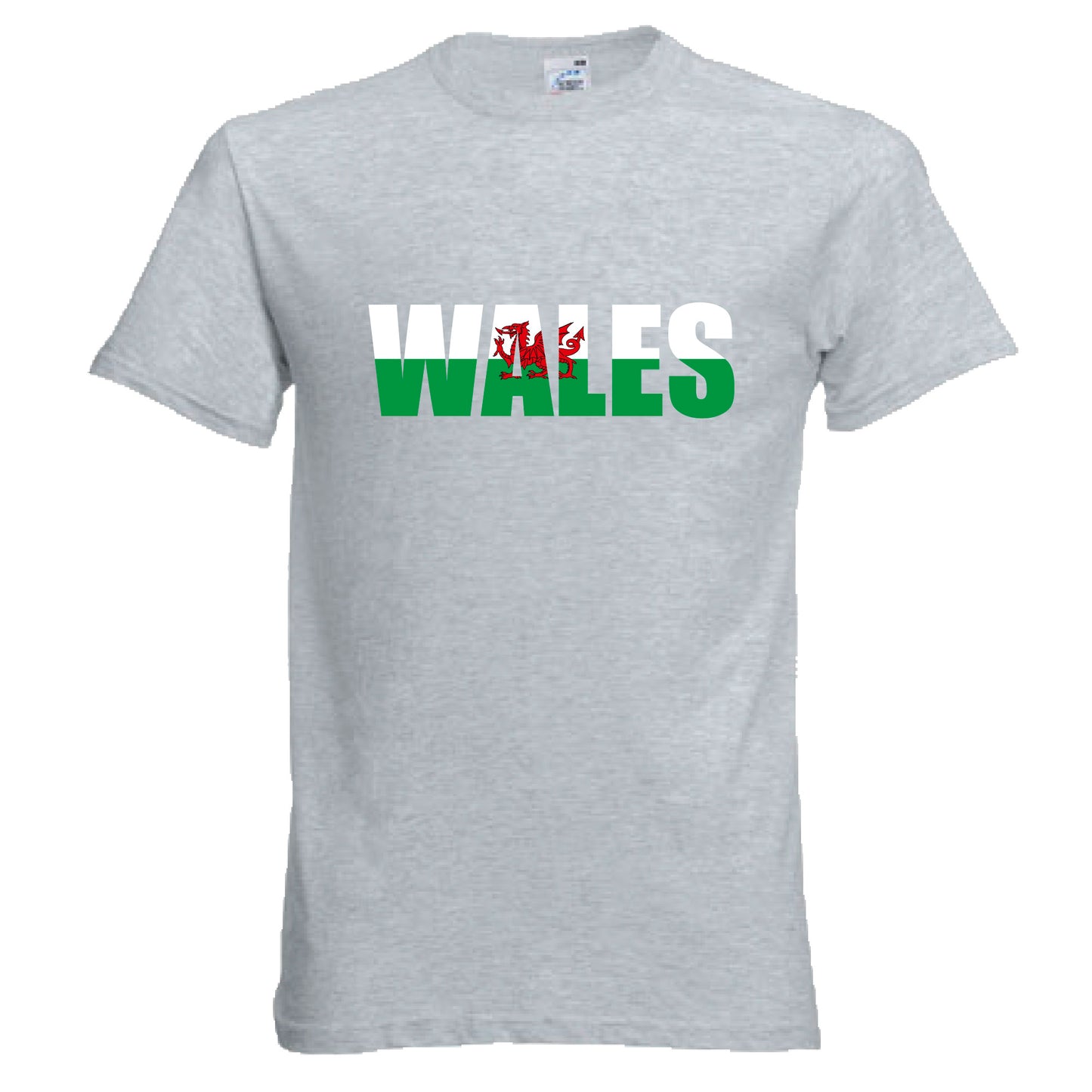 INDIGOS UG - T-Shirt Herren - Wales - Schriftzug - Fussball