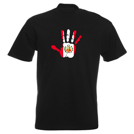 INDIGOS UG - T-Shirt Herren - Peru - Hand - Fussball