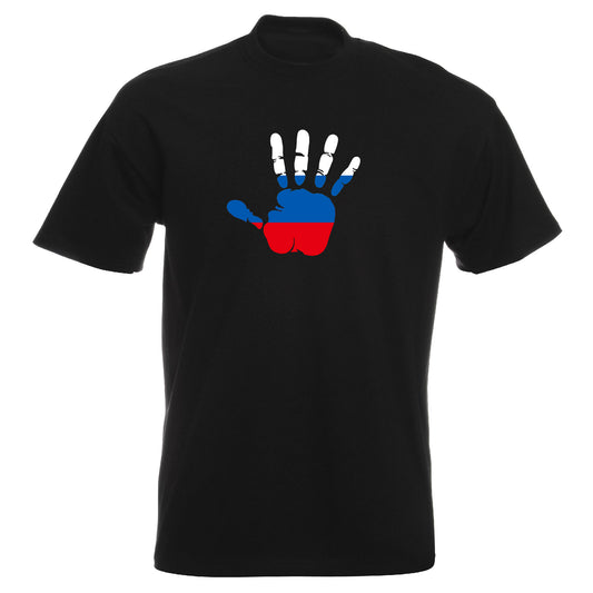 INDIGOS UG - T-Shirt Herren - Russland - Hand - Fussball