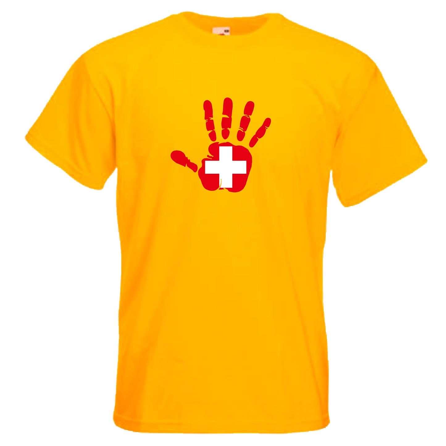 INDIGOS UG - T-Shirt Herren - Schweiz - Hand - Fussball