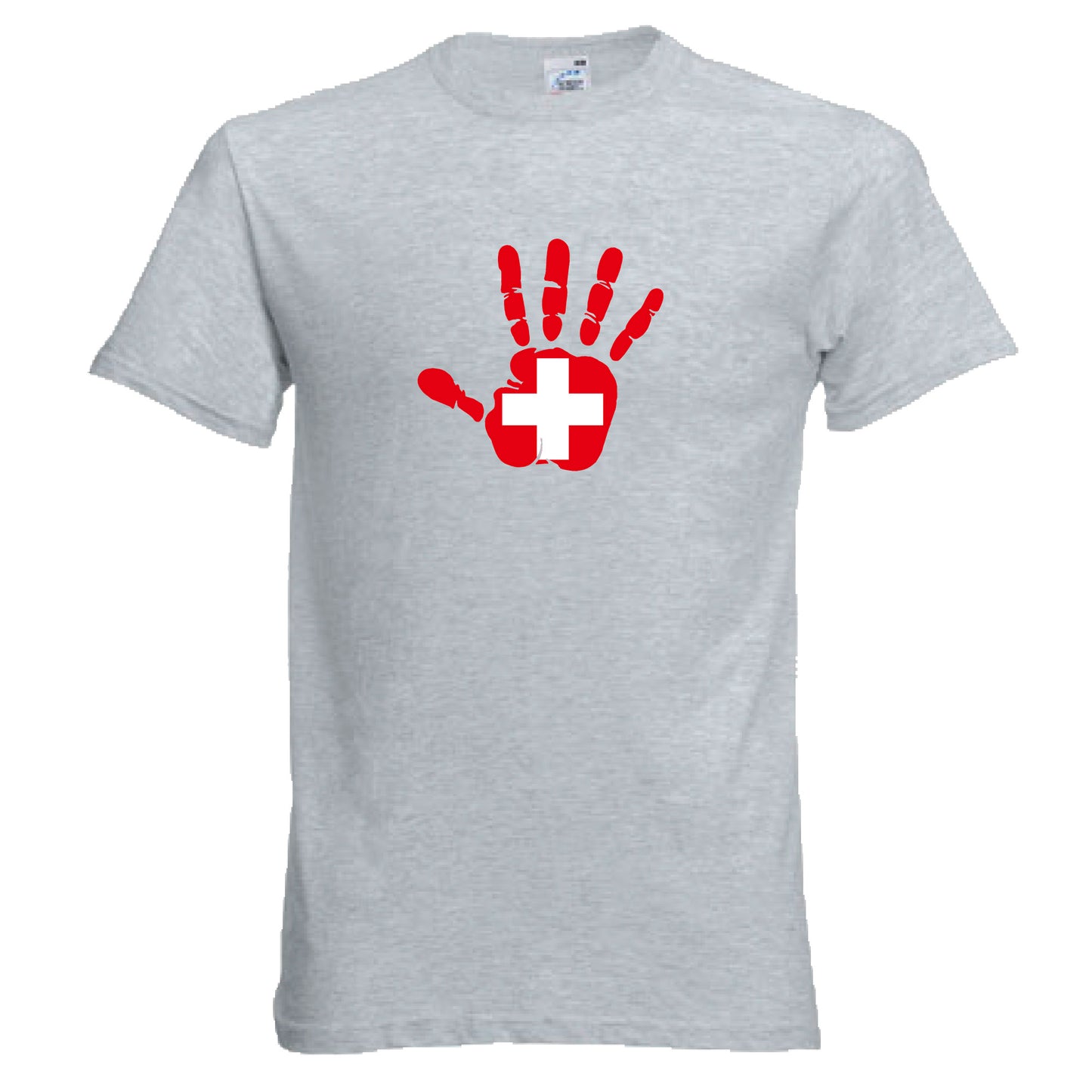 INDIGOS UG - T-Shirt Herren - Schweiz - Hand - Fussball