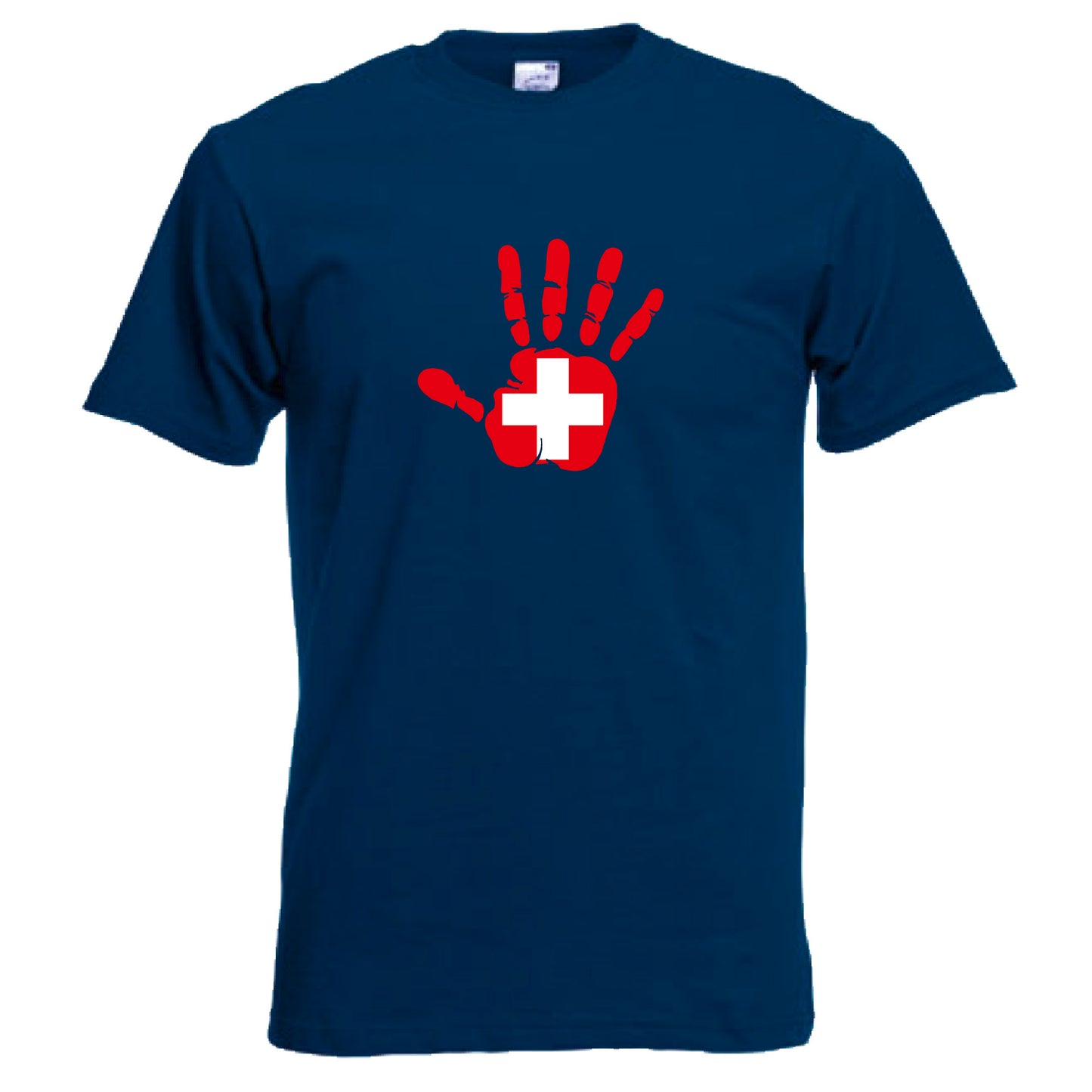 INDIGOS UG - T-Shirt Herren - Schweiz - Hand - Fussball