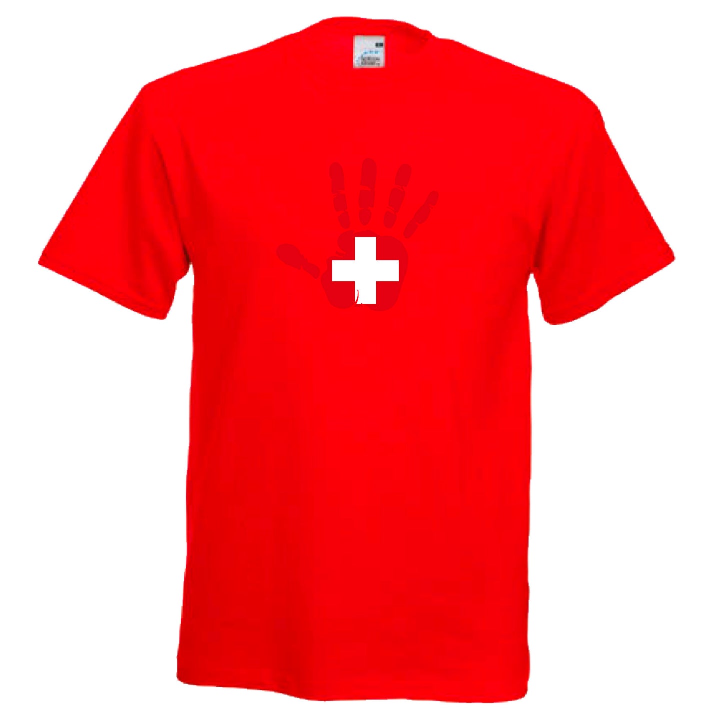 INDIGOS UG - T-Shirt Herren - Schweiz - Hand - Fussball