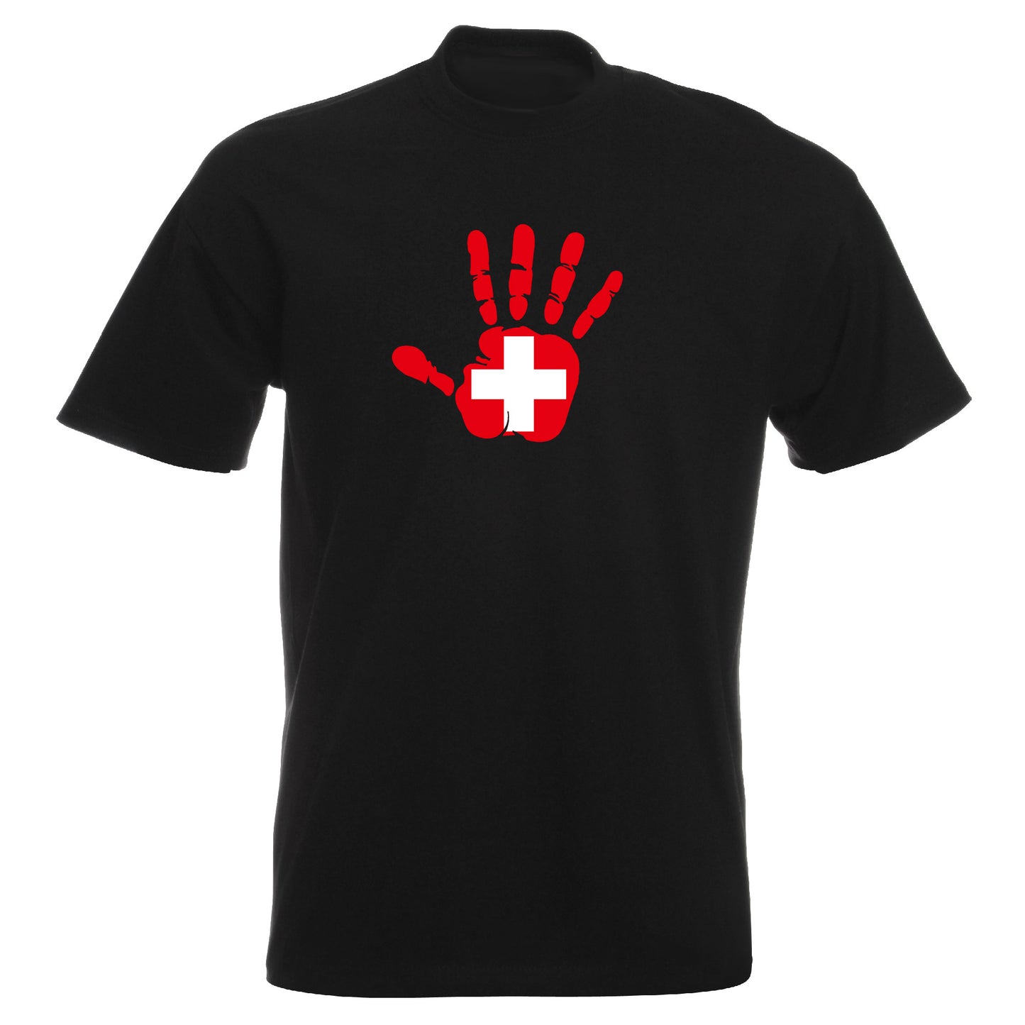 INDIGOS UG - T-Shirt Herren - Schweiz - Hand - Fussball