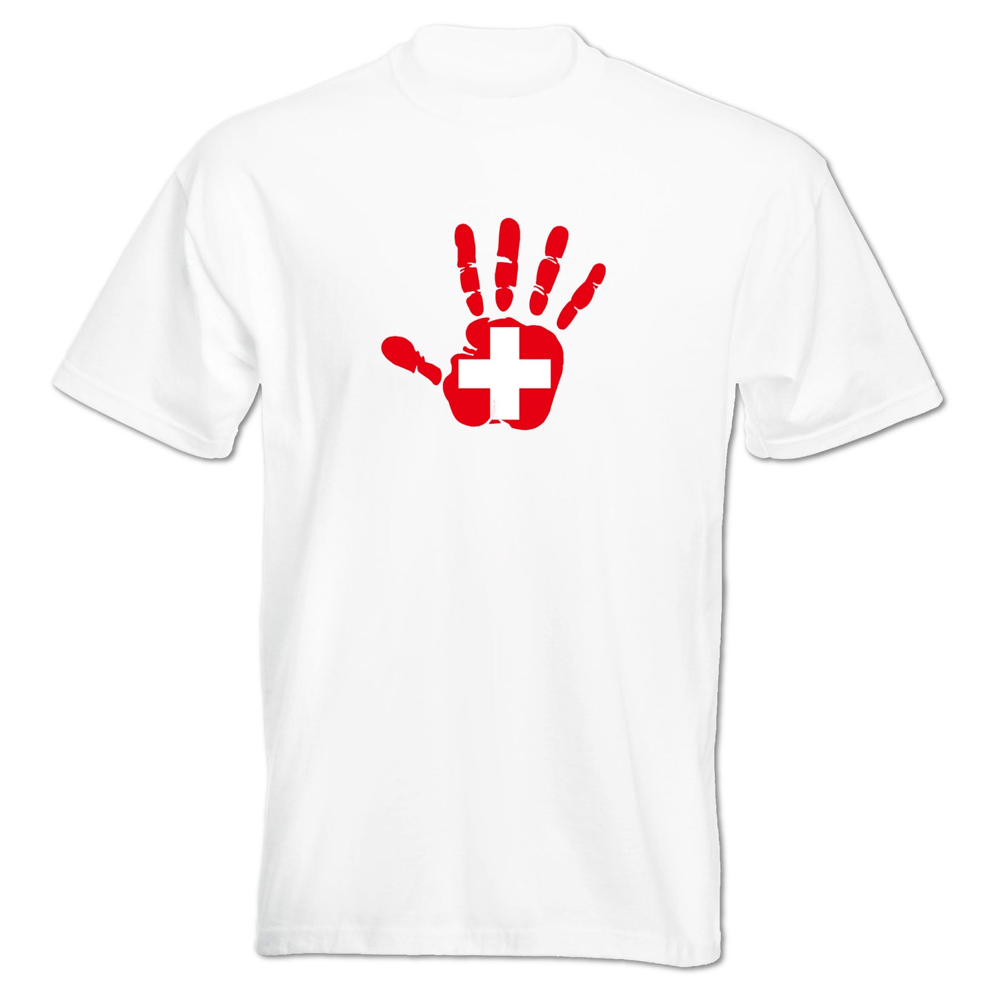 INDIGOS UG - T-Shirt Herren - Schweiz - Hand - Fussball