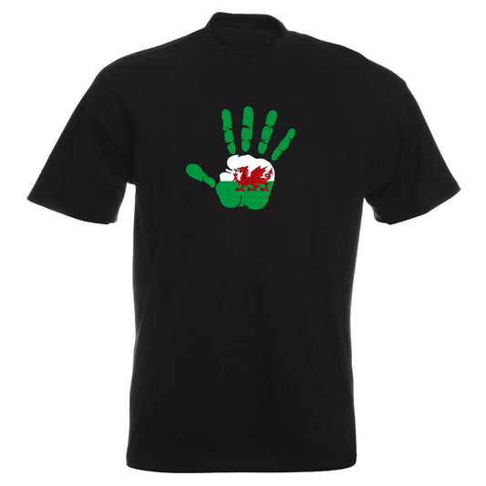 INDIGOS UG - T-Shirt Herren - Wales - Hand - Fussball