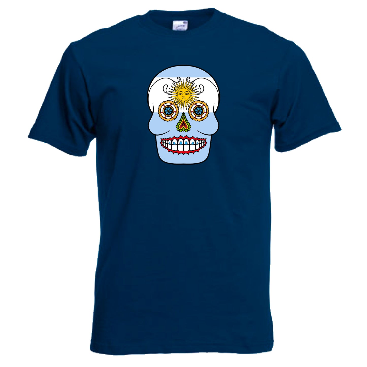 INDIGOS UG - T-Shirt Herren - Argentinien - Skull - Fussball