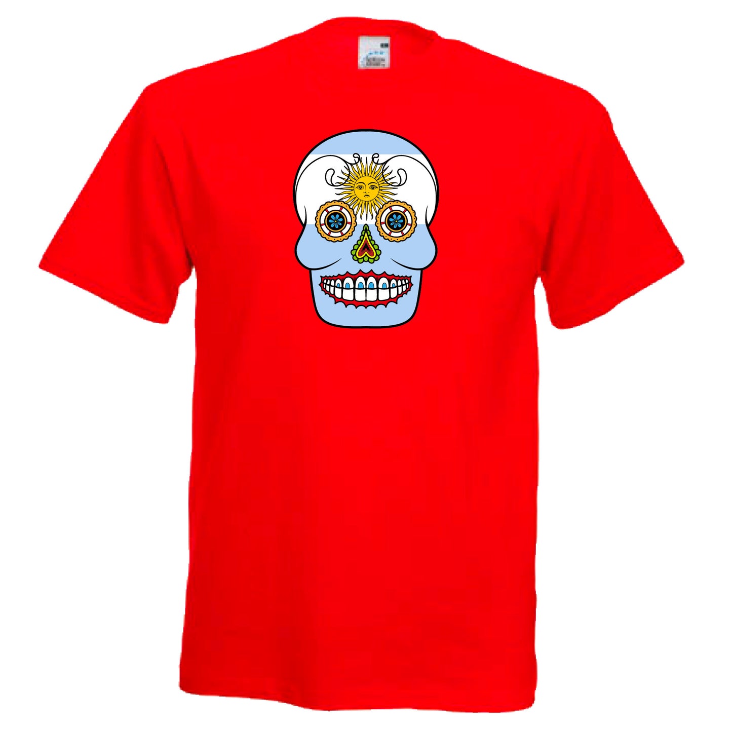 INDIGOS UG - T-Shirt Herren - Argentinien - Skull - Fussball