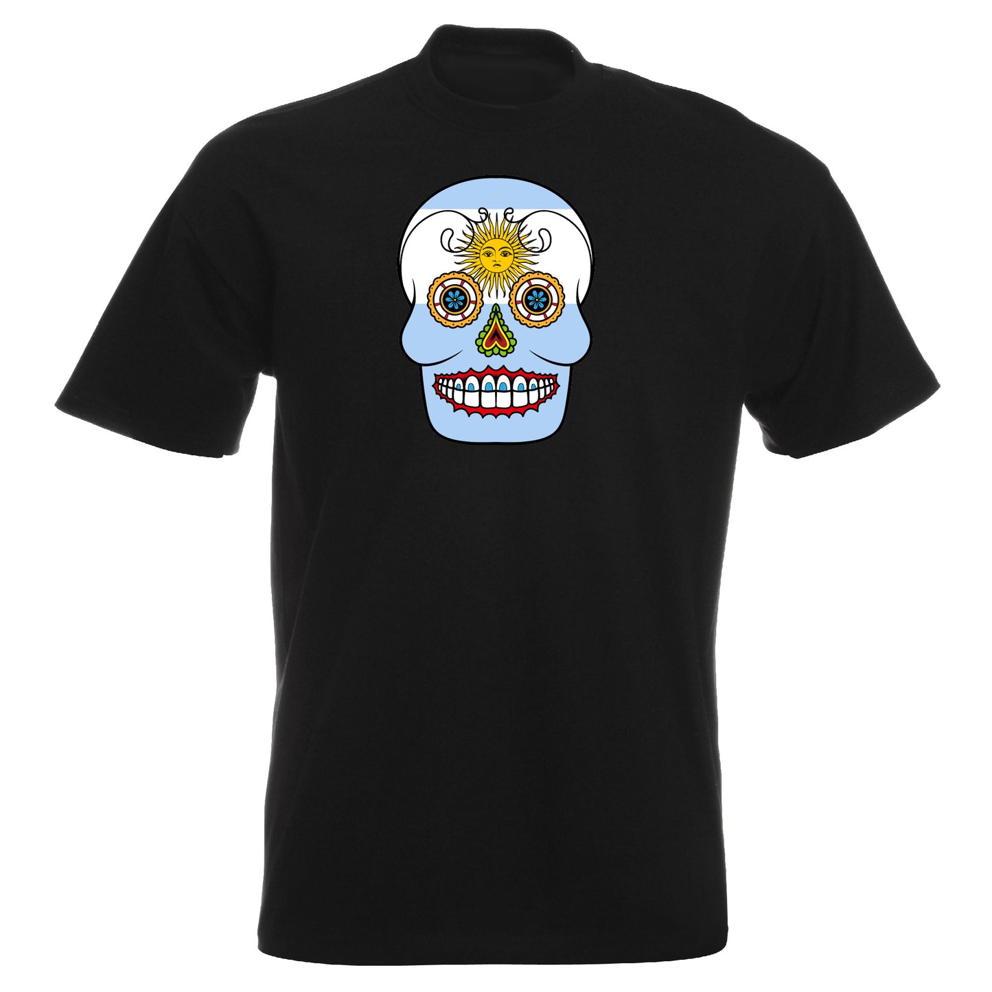 INDIGOS UG - T-Shirt Herren - Argentinien - Skull - Fussball