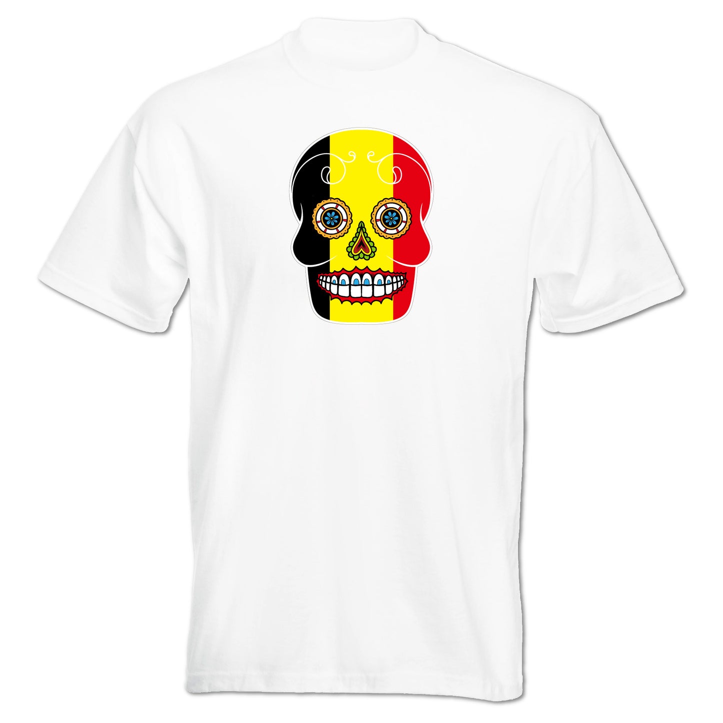 INDIGOS UG - T-Shirt Herren - Belgien - Skull - Fussball