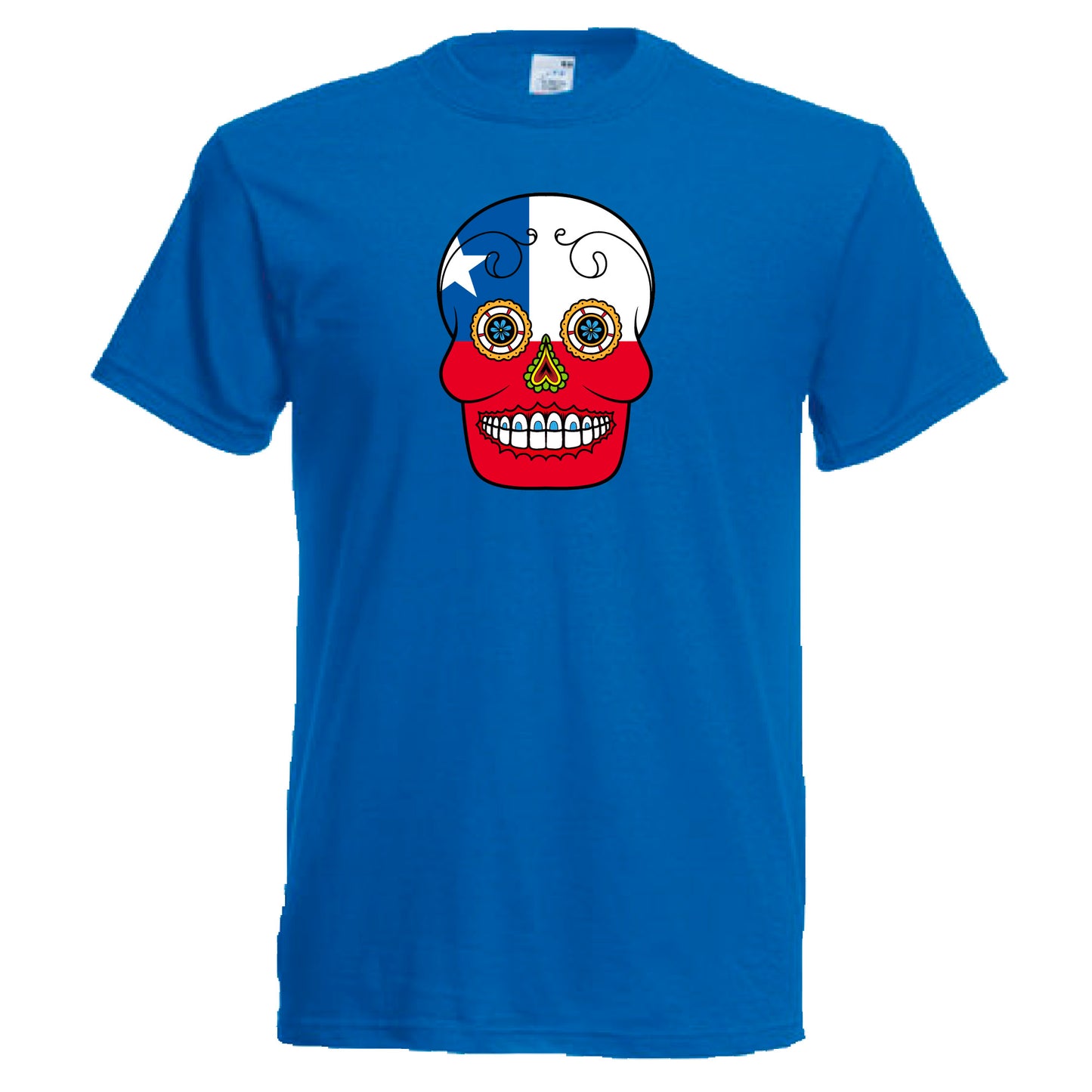 INDIGOS UG - T-Shirt Herren - Chile - Skull - Fussball