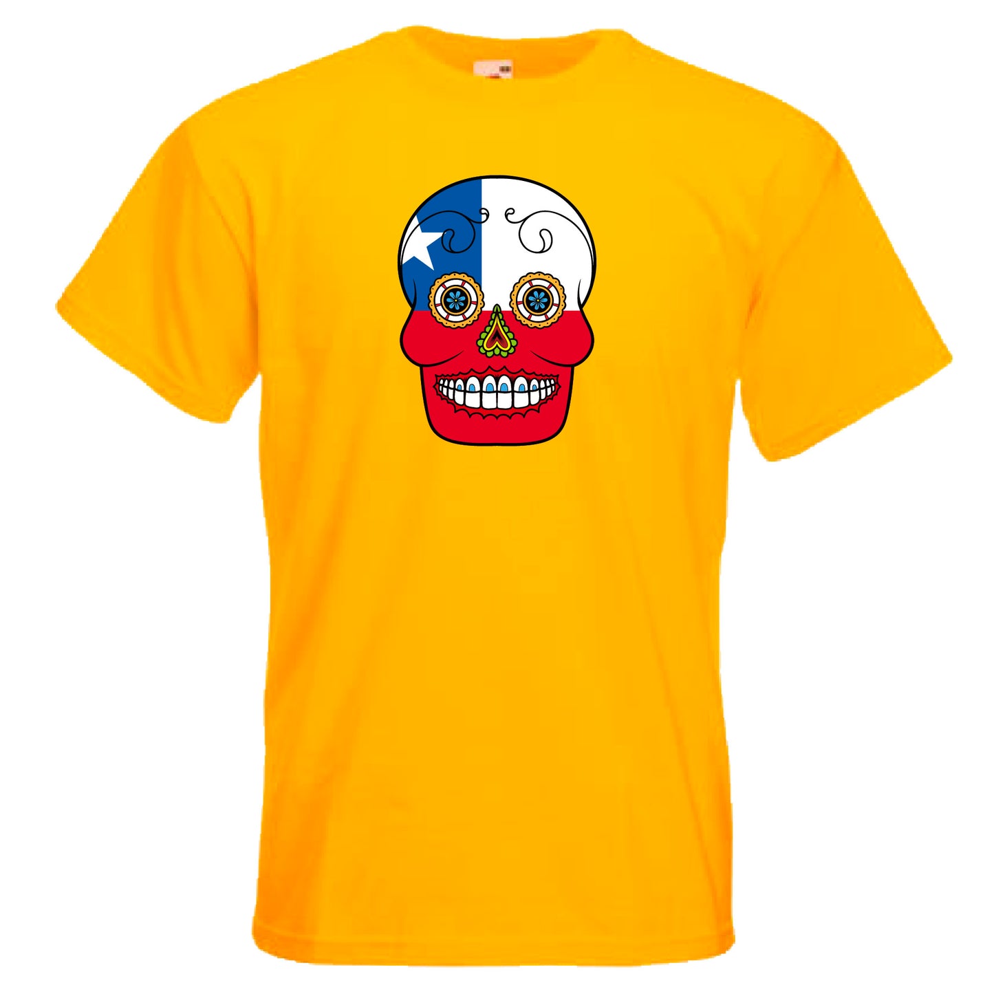 INDIGOS UG - T-Shirt Herren - Chile - Skull - Fussball