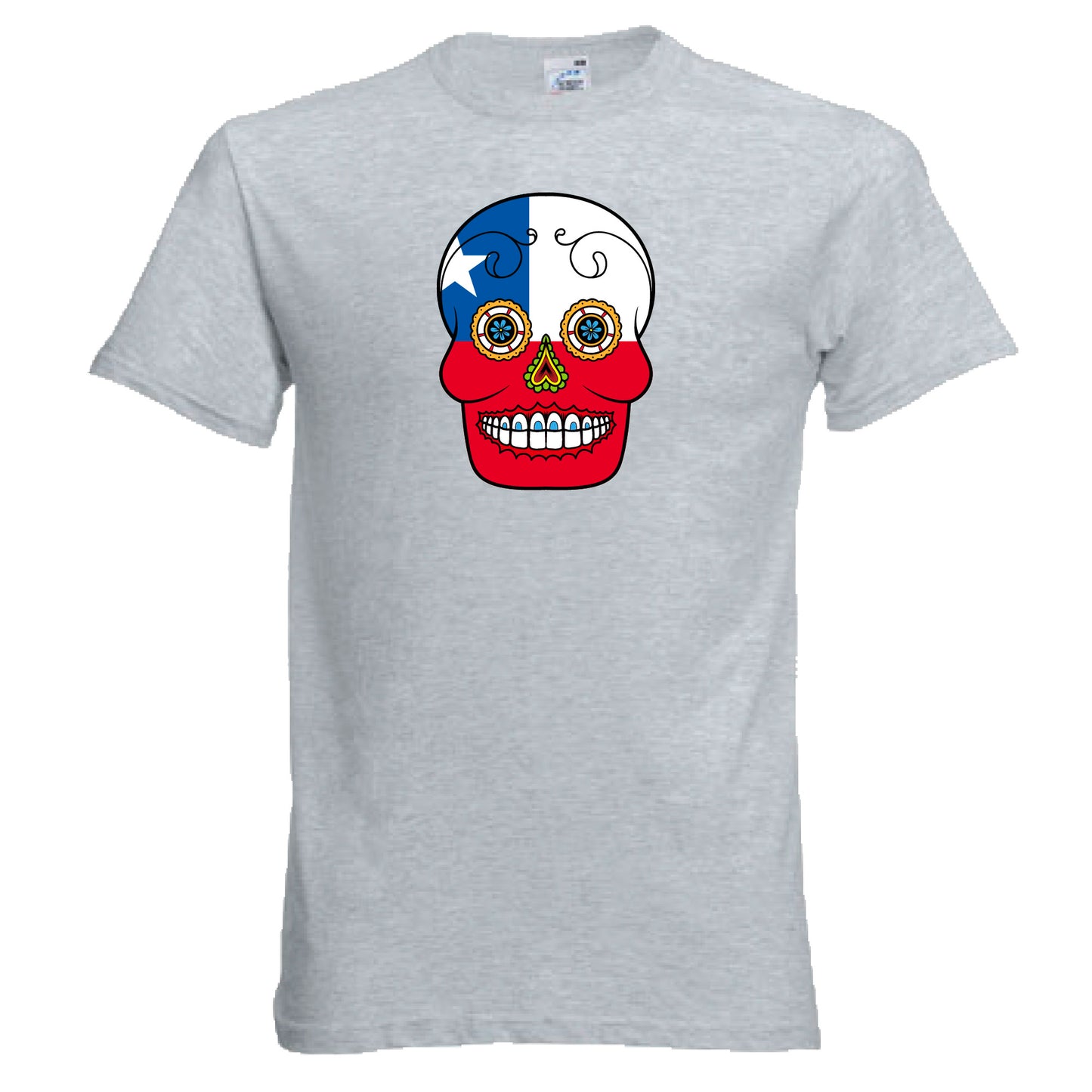 INDIGOS UG - T-Shirt Herren - Chile - Skull - Fussball