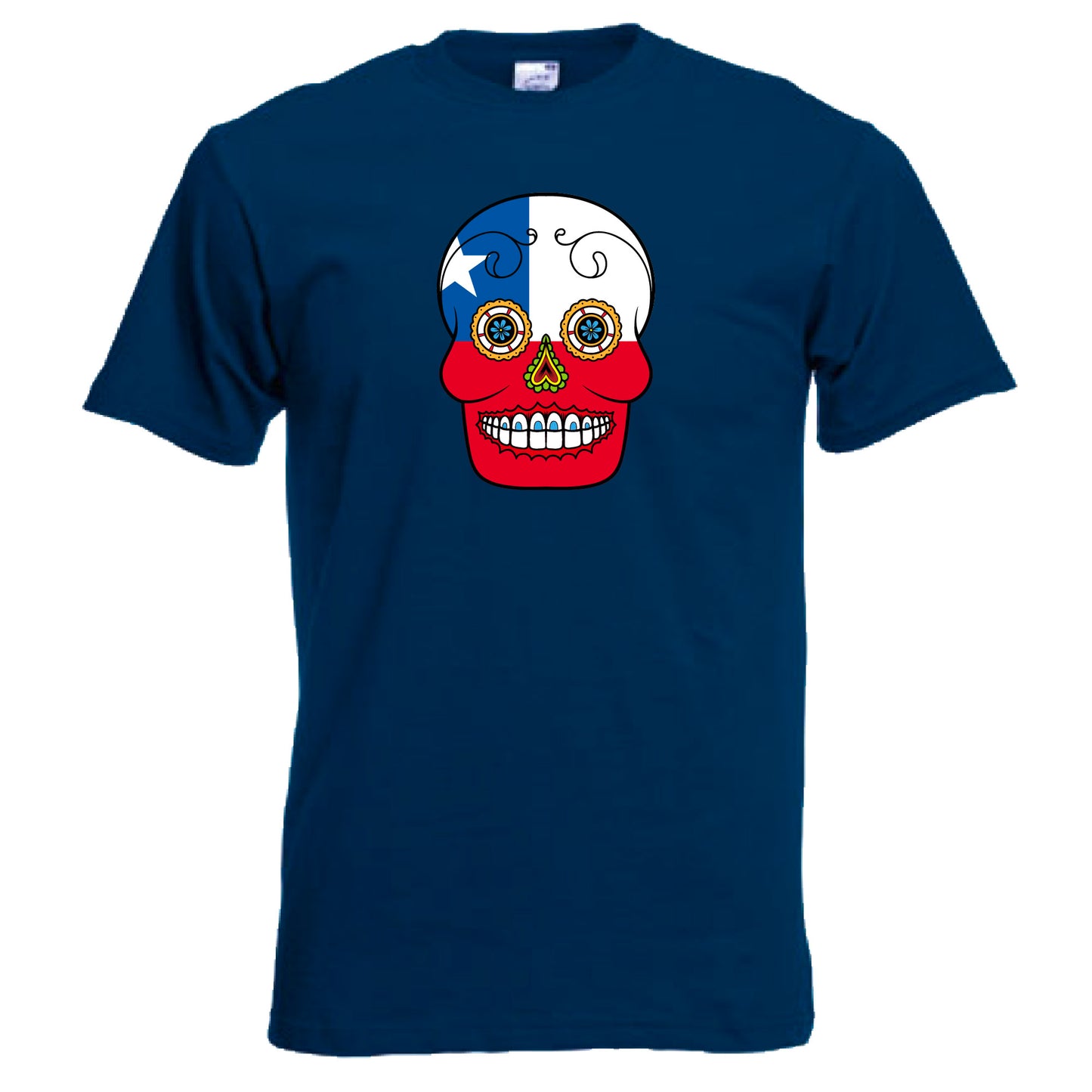 INDIGOS UG - T-Shirt Herren - Chile - Skull - Fussball