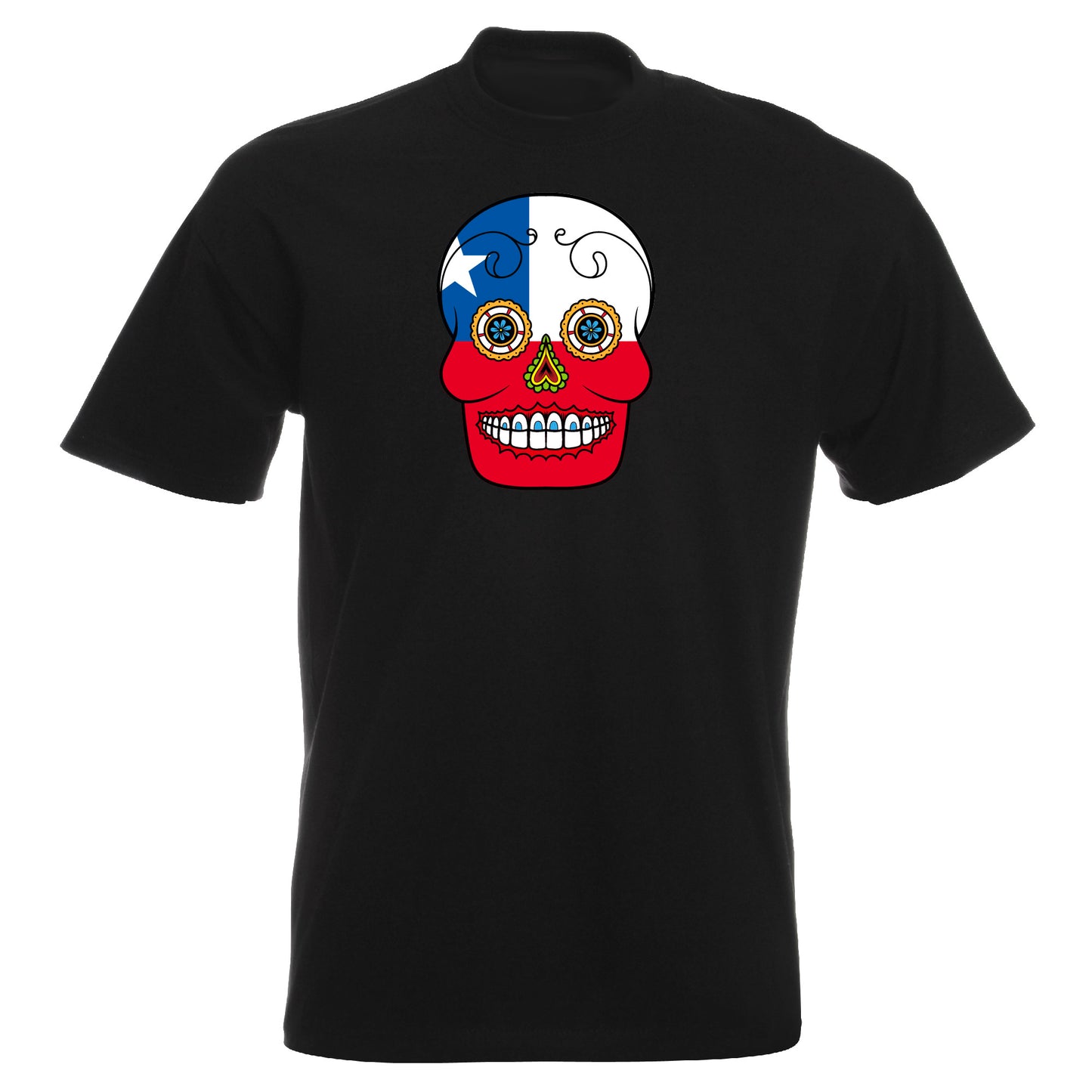 INDIGOS UG - T-Shirt Herren - Chile - Skull - Fussball