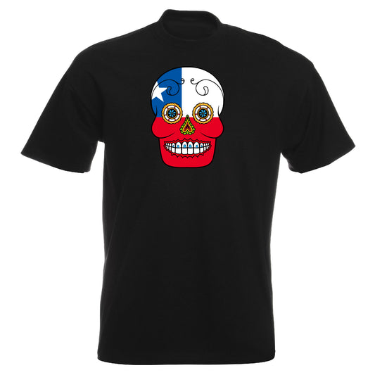 INDIGOS UG - T-Shirt Herren - Chile - Skull - Fussball