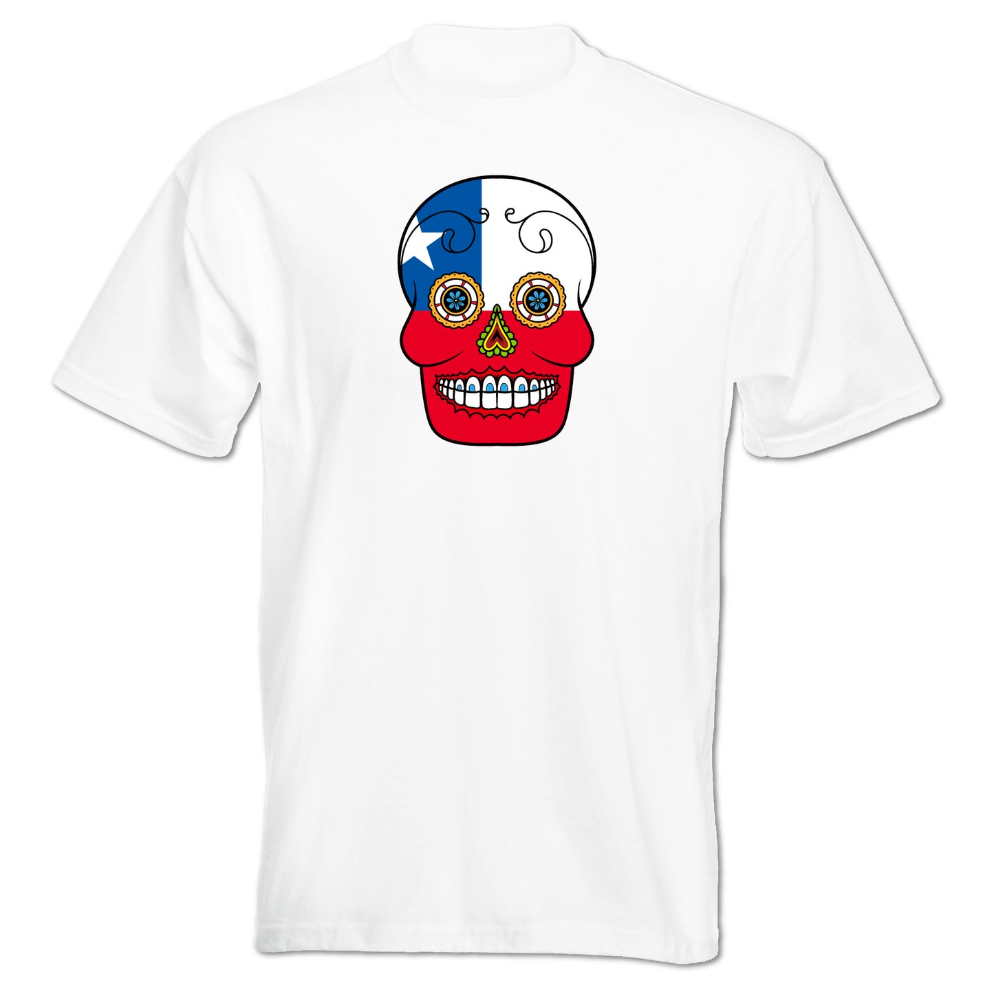 INDIGOS UG - T-Shirt Herren - Chile - Skull - Fussball