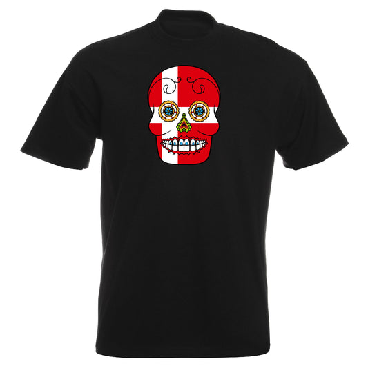 INDIGOS UG - T-Shirt Herren - Dänemark - Skull - Fussball