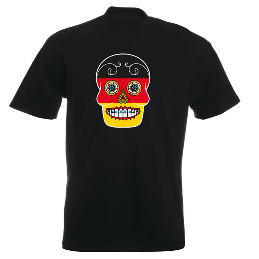 INDIGOS UG - T-Shirt Herren - Deutschland - Skull - Fussball