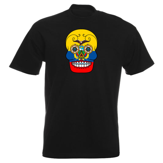 INDIGOS UG - T-Shirt Herren - Ecuador - Skull - Fussball