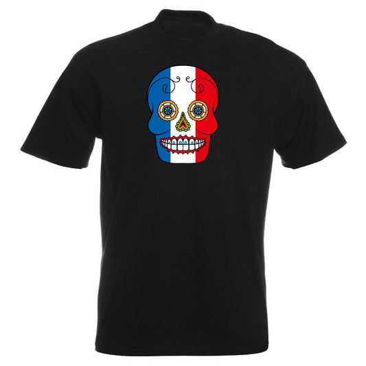 INDIGOS UG - T-Shirt Herren - Frankreich - Skull - Fussball