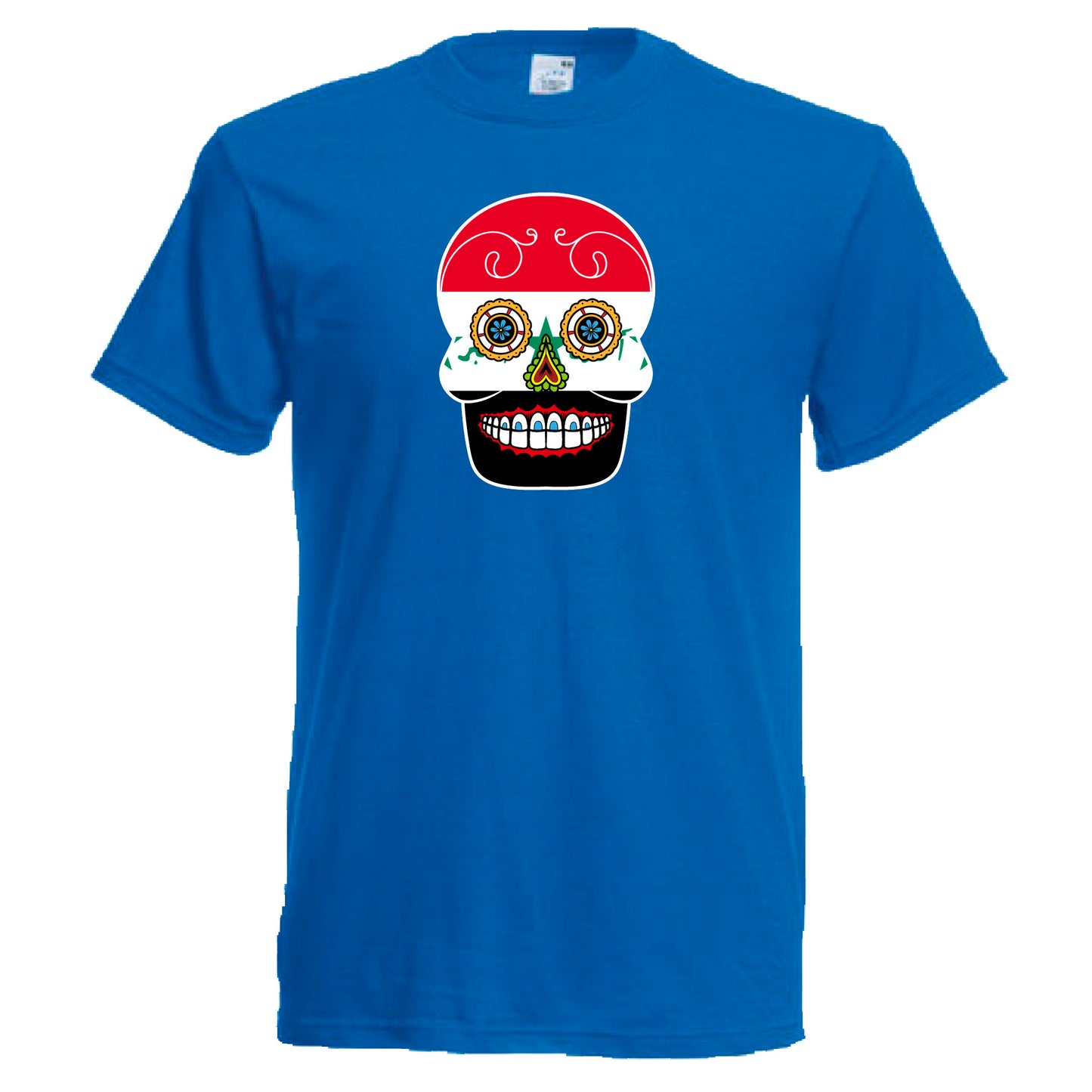 INDIGOS UG - T-Shirt Herren - Irak - Skull - Fussball