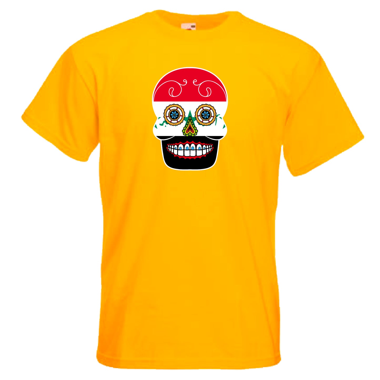 INDIGOS UG - T-Shirt Herren - Irak - Skull - Fussball