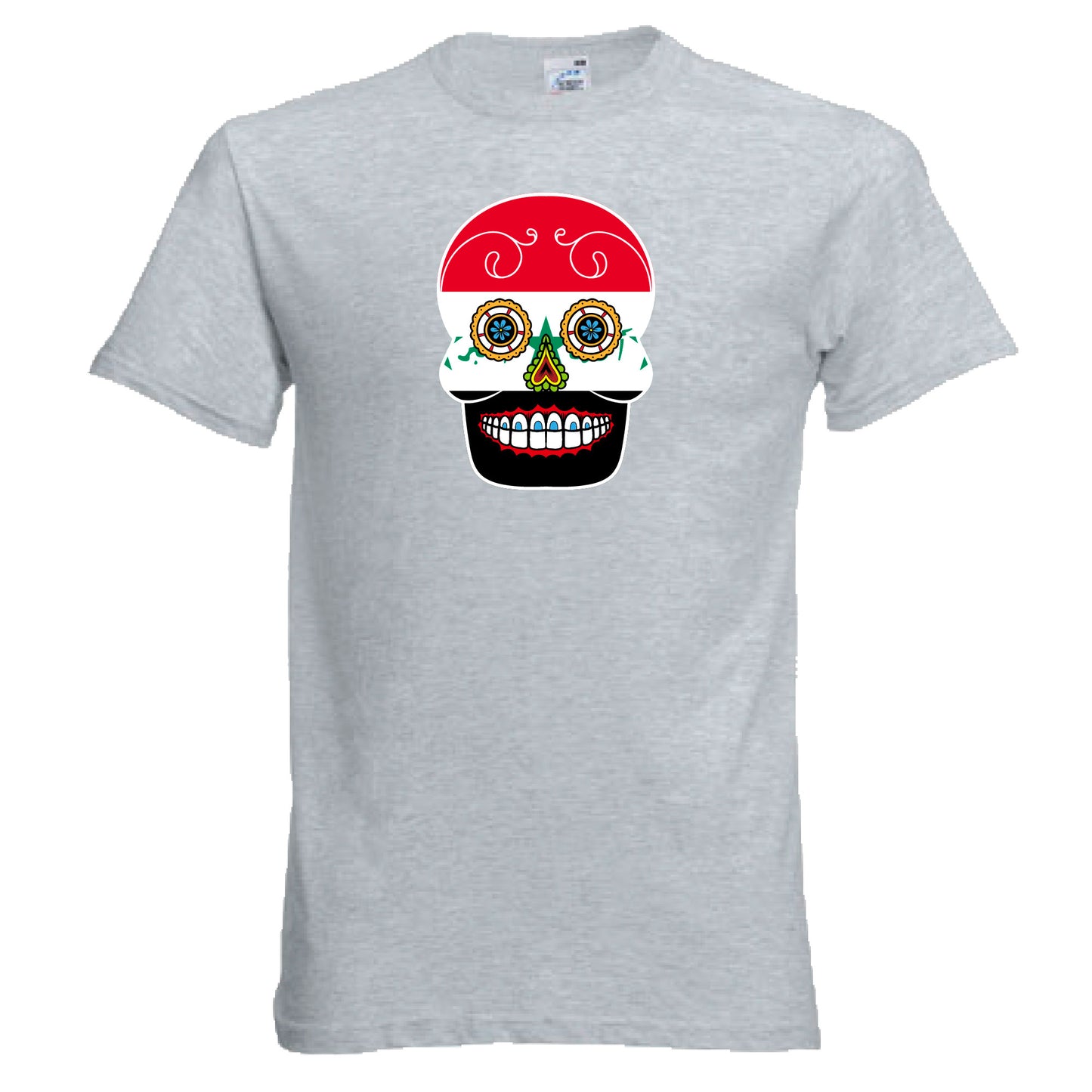 INDIGOS UG - T-Shirt Herren - Irak - Skull - Fussball