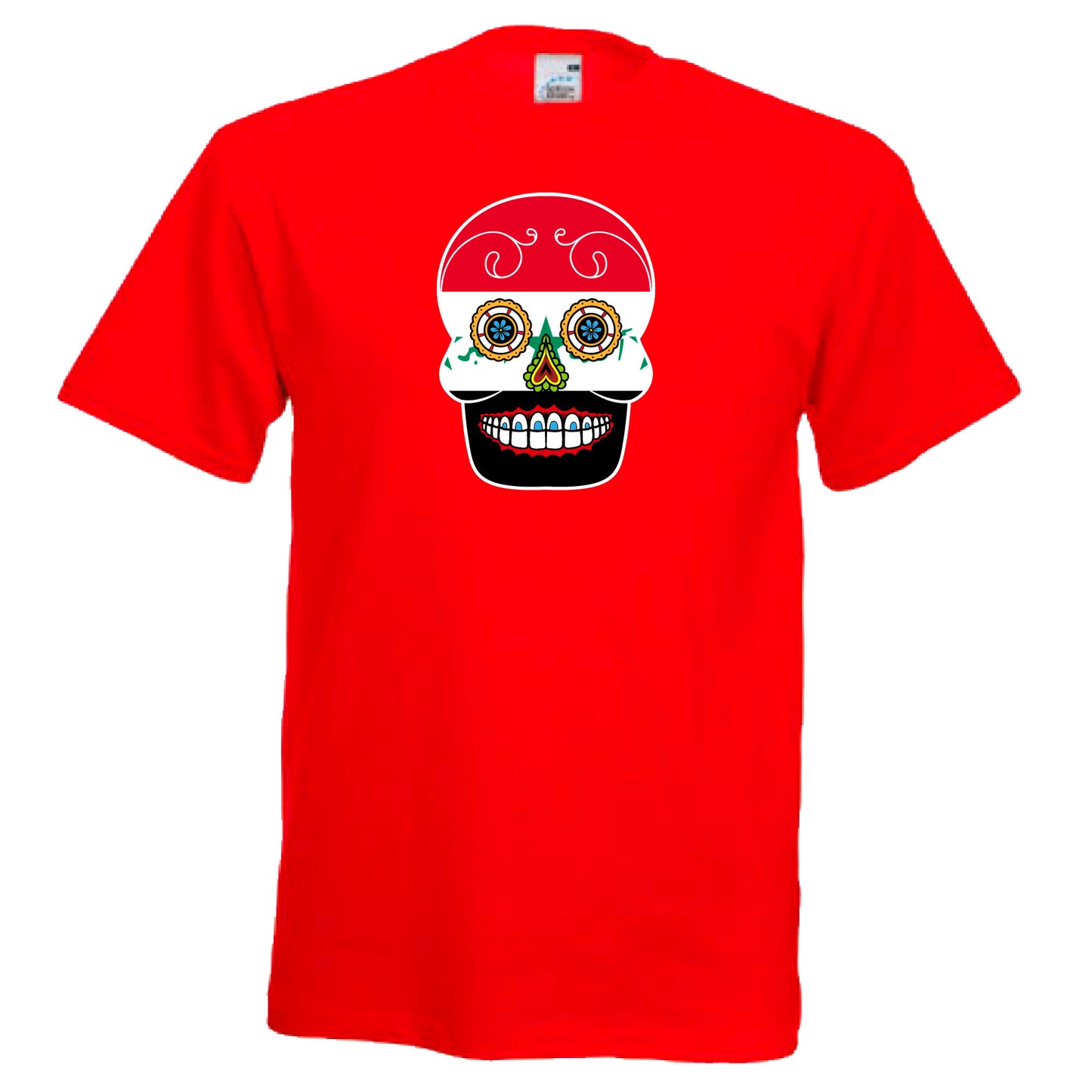 INDIGOS UG - T-Shirt Herren - Irak - Skull - Fussball