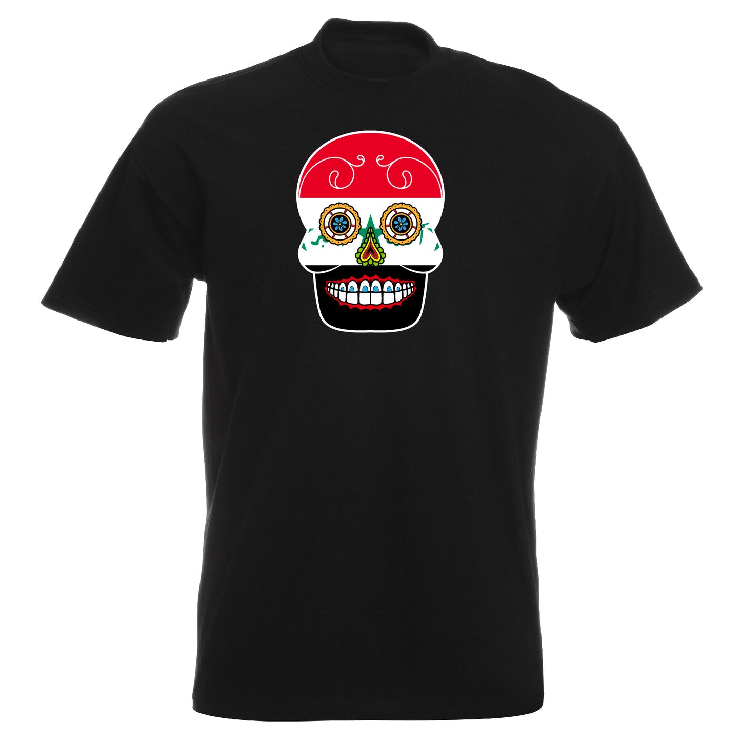 INDIGOS UG - T-Shirt Herren - Irak - Skull - Fussball