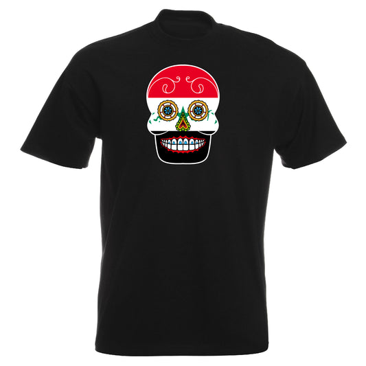 INDIGOS UG - T-Shirt Herren - Irak - Skull - Fussball