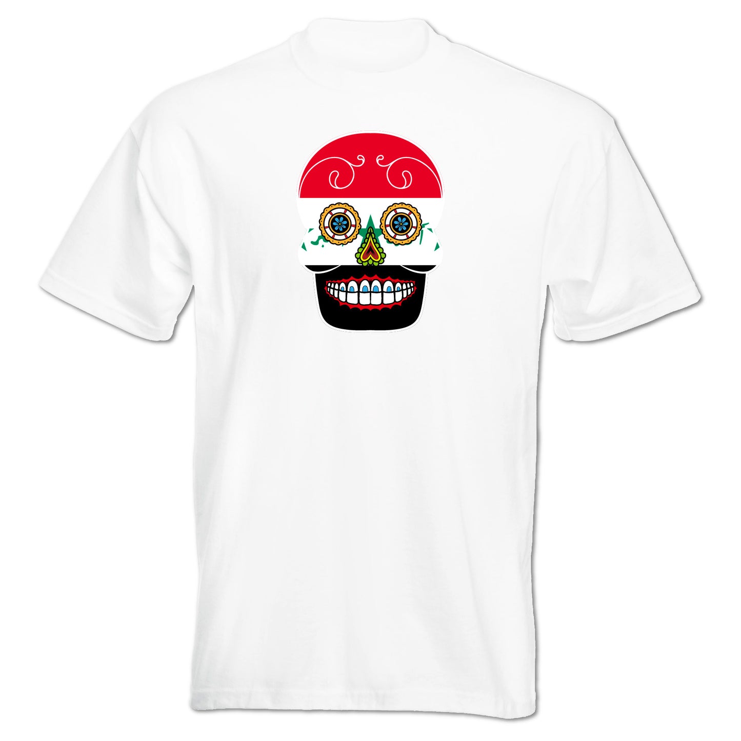 INDIGOS UG - T-Shirt Herren - Irak - Skull - Fussball
