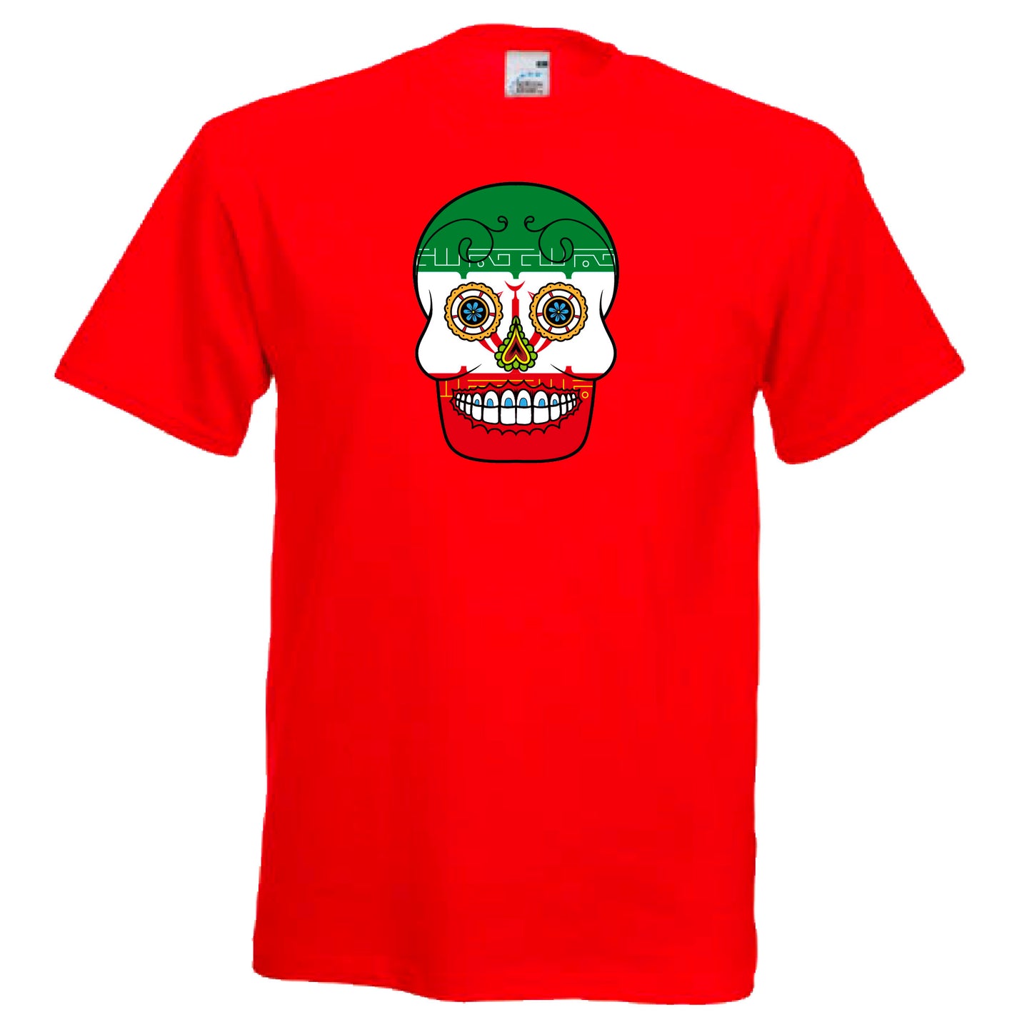 INDIGOS UG - T-Shirt Herren - Iran - Skull - Fussball