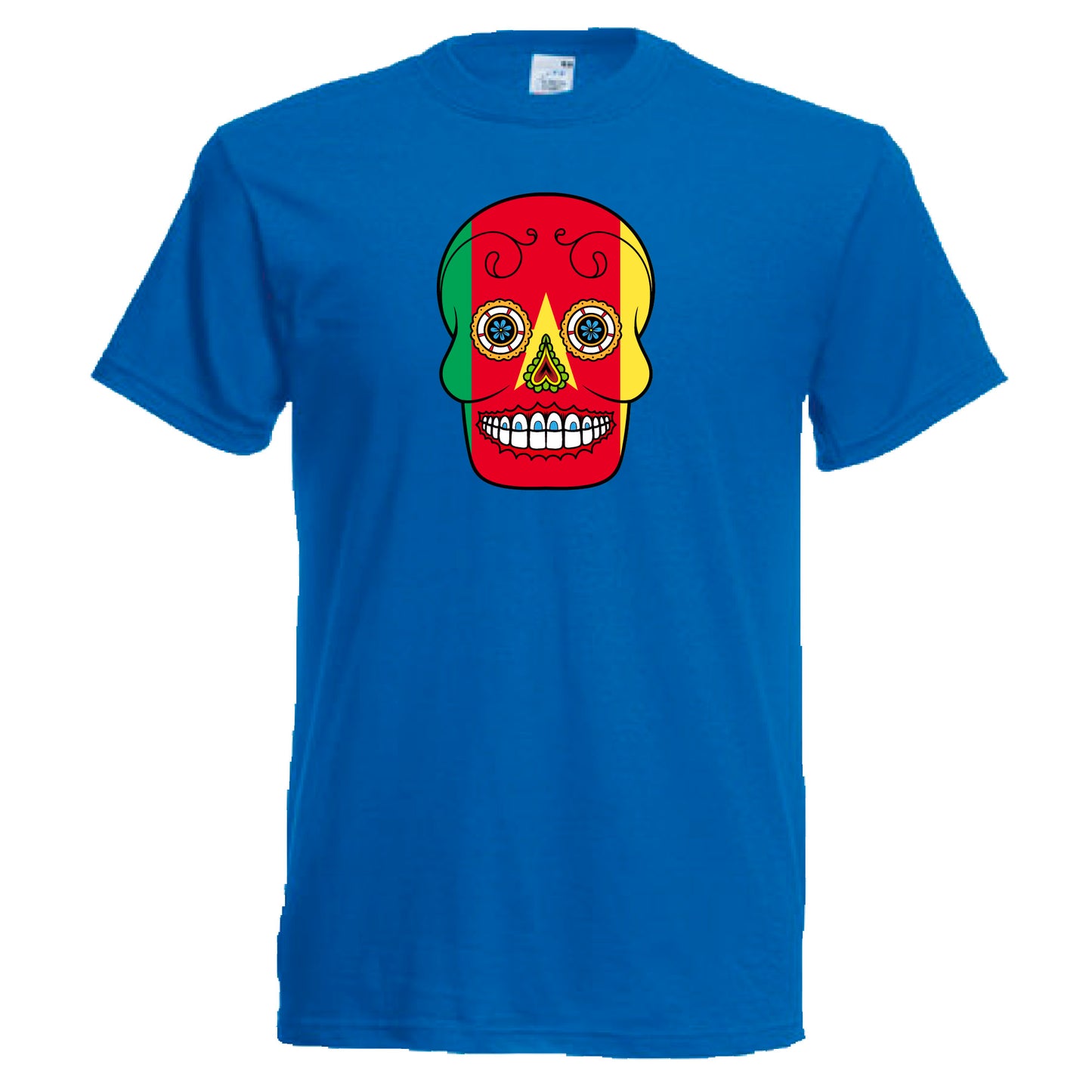 INDIGOS UG - T-Shirt Herren - Kamerun - Skull - Fussball