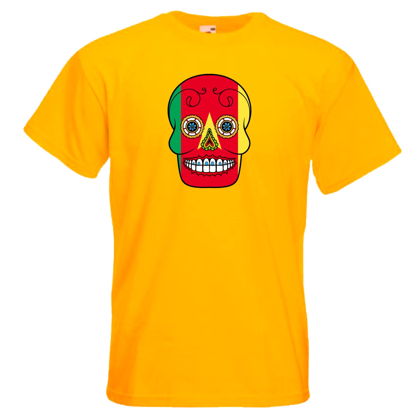 INDIGOS UG - T-Shirt Herren - Kamerun - Skull - Fussball