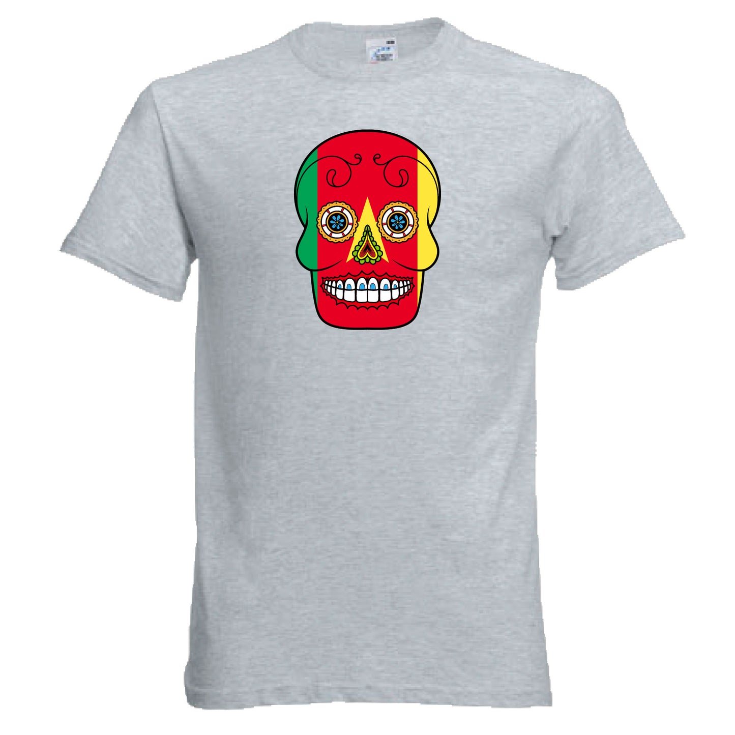 INDIGOS UG - T-Shirt Herren - Kamerun - Skull - Fussball