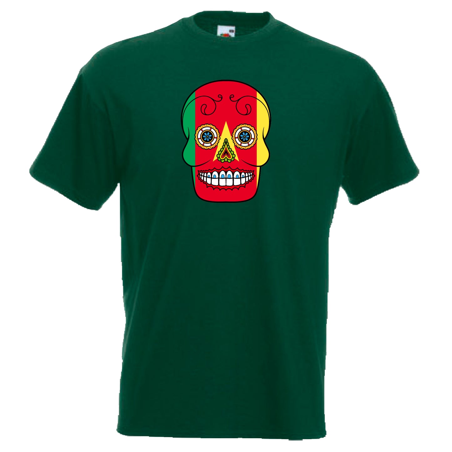 INDIGOS UG - T-Shirt Herren - Kamerun - Skull - Fussball