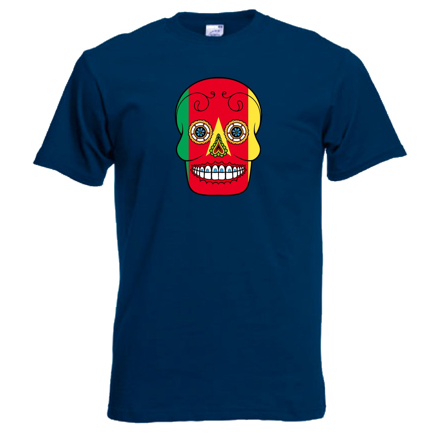 INDIGOS UG - T-Shirt Herren - Kamerun - Skull - Fussball