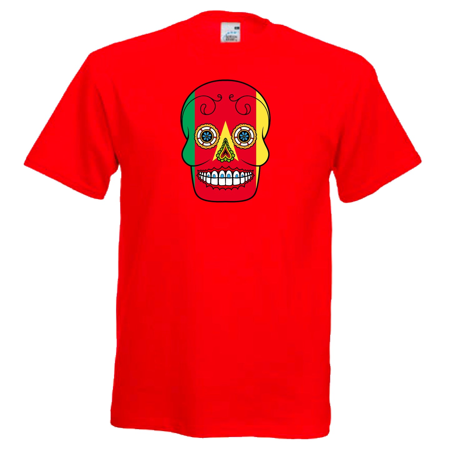 INDIGOS UG - T-Shirt Herren - Kamerun - Skull - Fussball