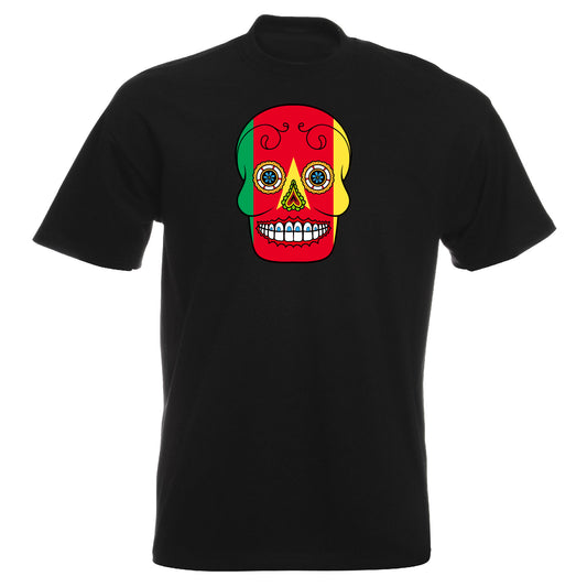 INDIGOS UG - T-Shirt Herren - Kamerun - Skull - Fussball