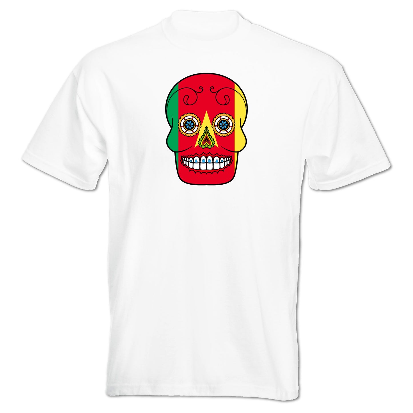 INDIGOS UG - T-Shirt Herren - Kamerun - Skull - Fussball