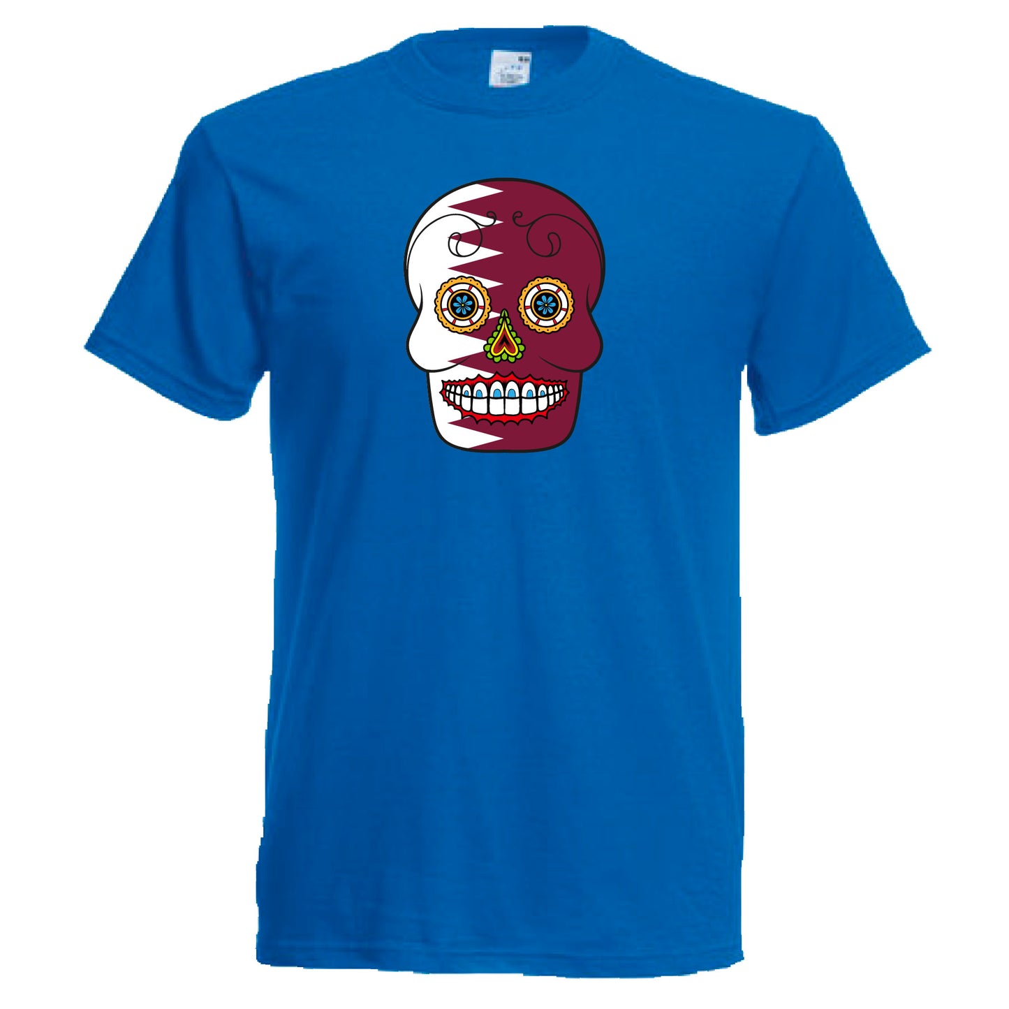 INDIGOS UG - T-Shirt Herren - Katar - Skull - Fussball