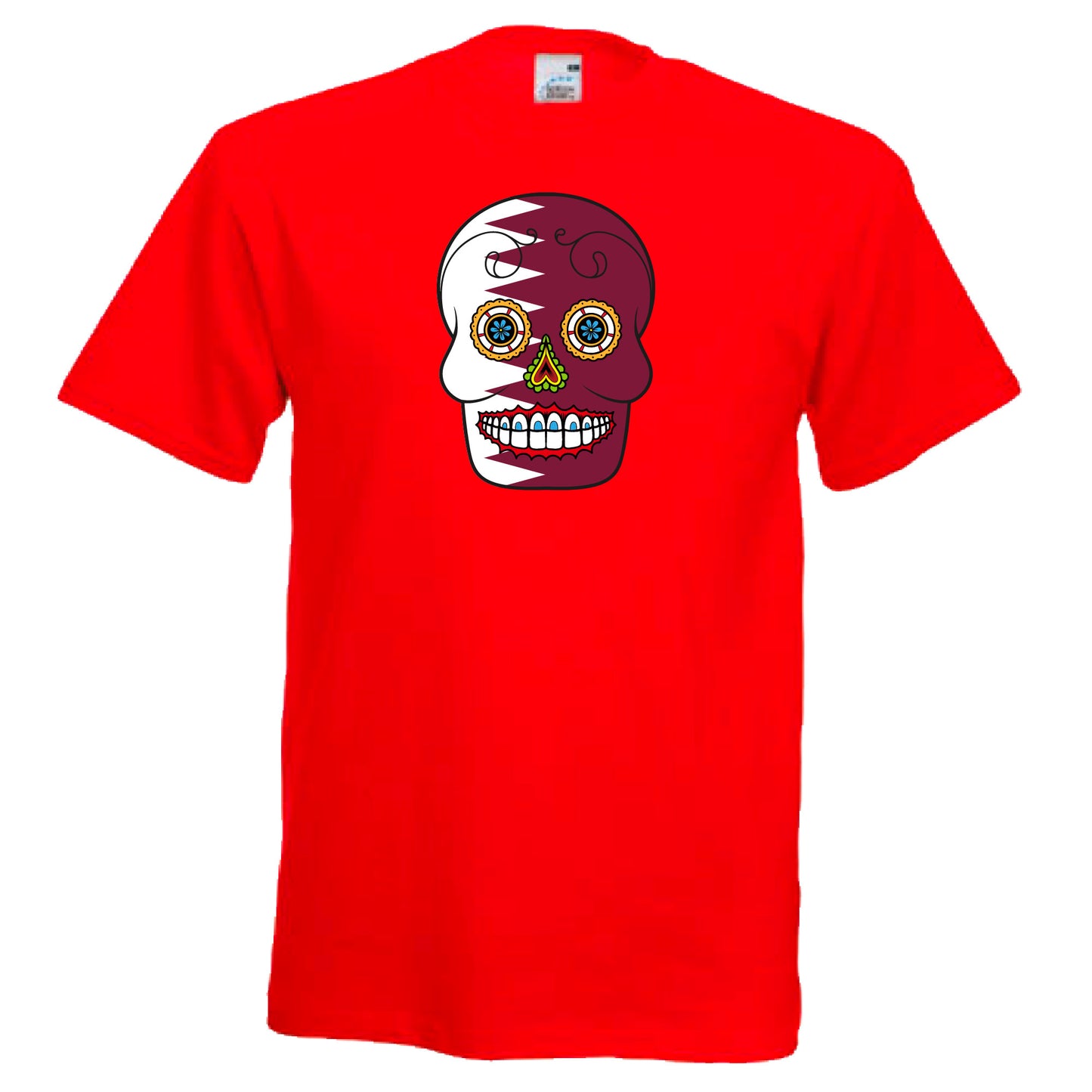 INDIGOS UG - T-Shirt Herren - Katar - Skull - Fussball
